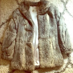 Vintage genuine rabbit fur coat